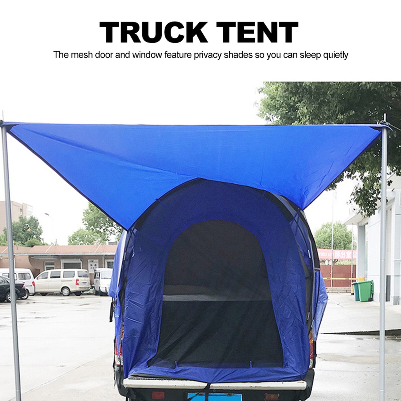 Cheap Goat Tents Pickup Truck Tent Waterproof PU2000 Double Layer Truck Bed Tents 190T Flame Retardant Polyester Tent For 5 6.5Ft Cars Trucks   